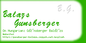 balazs gunsberger business card